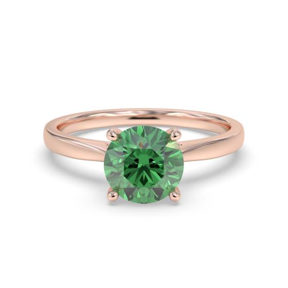 Classic Round Emerald Solitaire Ring