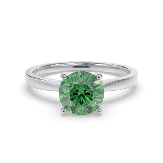 Classic Round Emerald Solitaire Ring