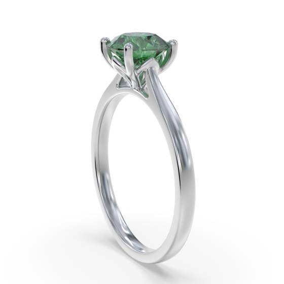 Classic Round Emerald Solitaire Ring