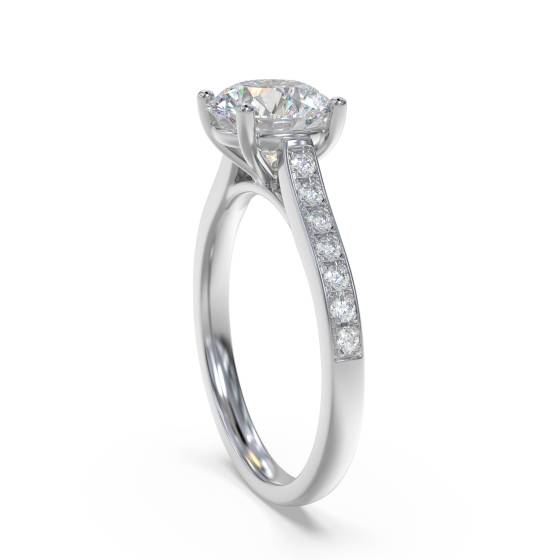 Round Diamond Shoulder Set Ring