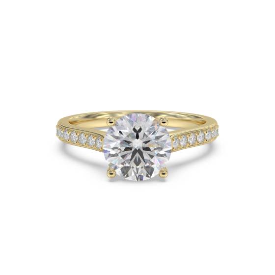 Round Diamond Shoulder Set Ring