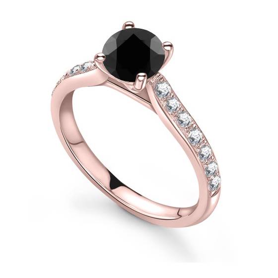 Black Diamond Shoulder Set Ring