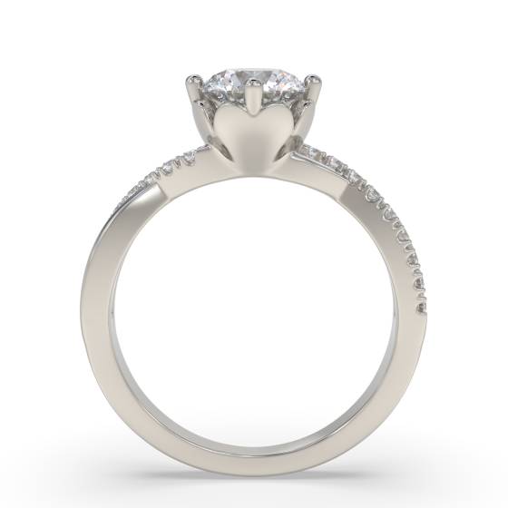 Infinity Twist Round Diamond Engagement Ring