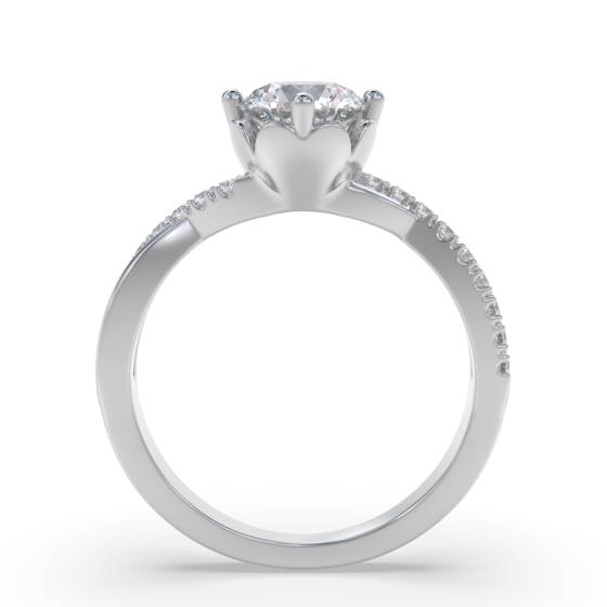 Infinity Twist Round Diamond Engagement Ring