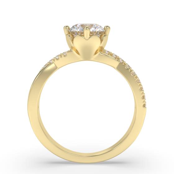 Infinity Twist Round Diamond Engagement Ring