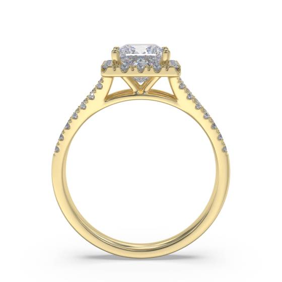 Princess Diamond Single Halo Ring