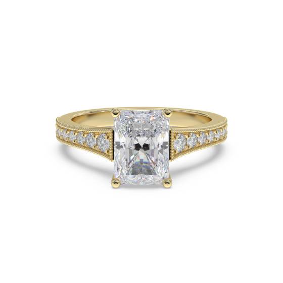 Radiant Diamond Shoulder Set Ring