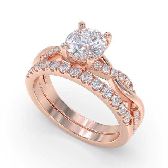 Infinity Twist Round Diamond Engagement Ring