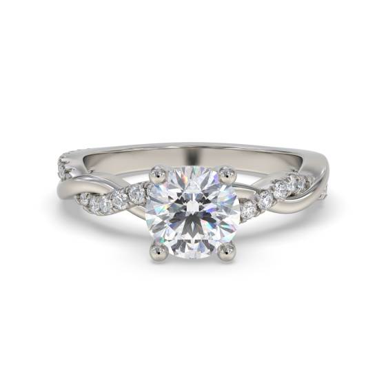 0.50ct Infinity Twist Round Diamond Engagement Ring