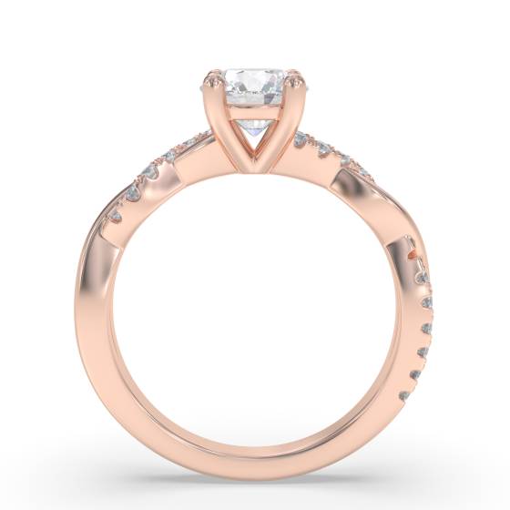 Infinity Twist Round Diamond Engagement Ring