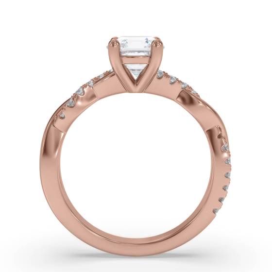 Infinity Twist Cushion Diamond Engagement Ring