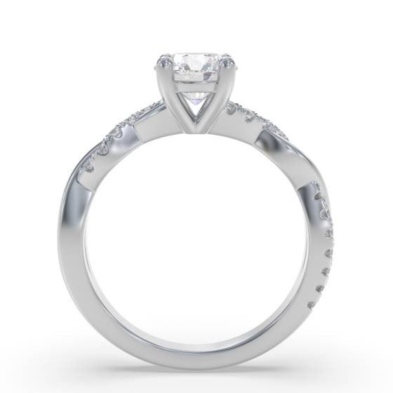 Infinity Twist Round Diamond Engagement Ring