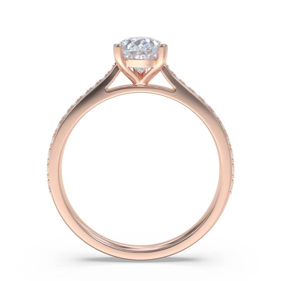 Pear Diamond Shoulder Set Ring