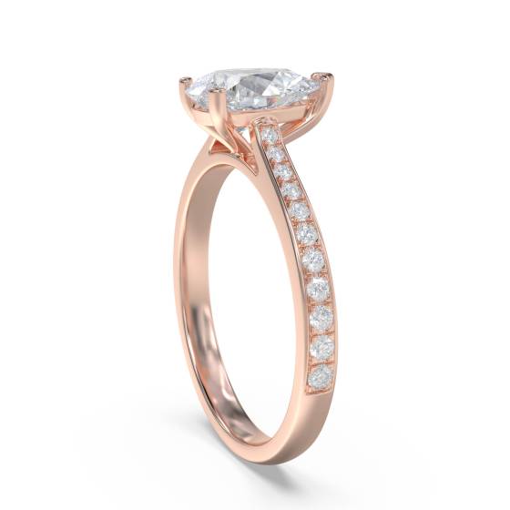 Pear Diamond Shoulder Set Ring