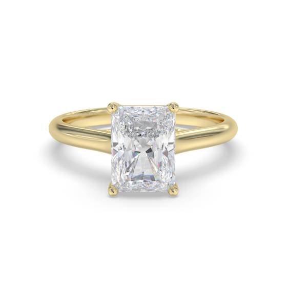 0.40ct SI1/G Radiant Cut Natural Diamond Solitaire Ring