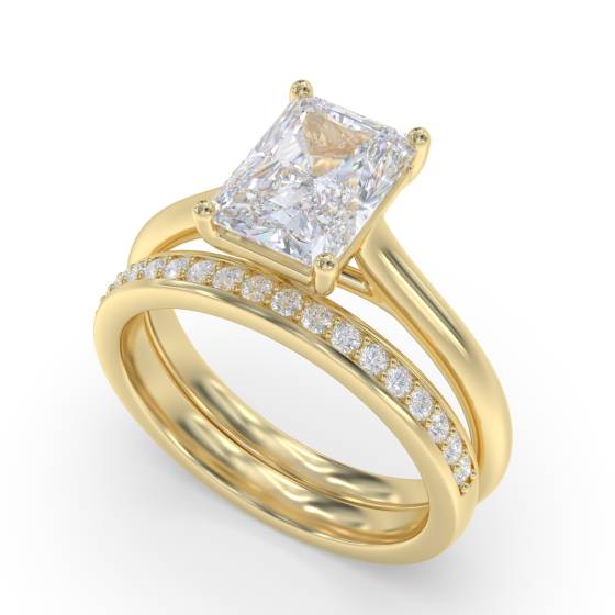 Elegant Radiant Diamond Engagement Ring