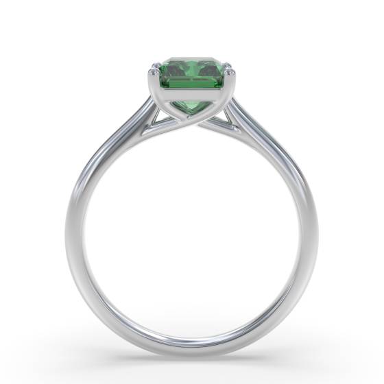 Fancy Emerald Green Radiant Diamond Solitaire Ring