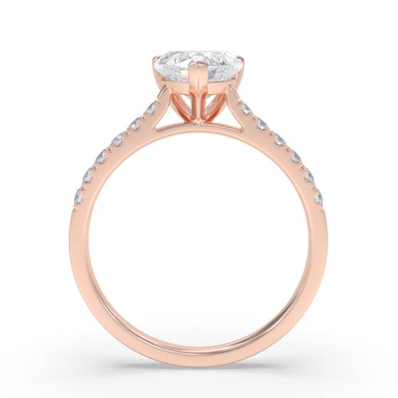 Modern Heart Diamond Shoulder Set Ring