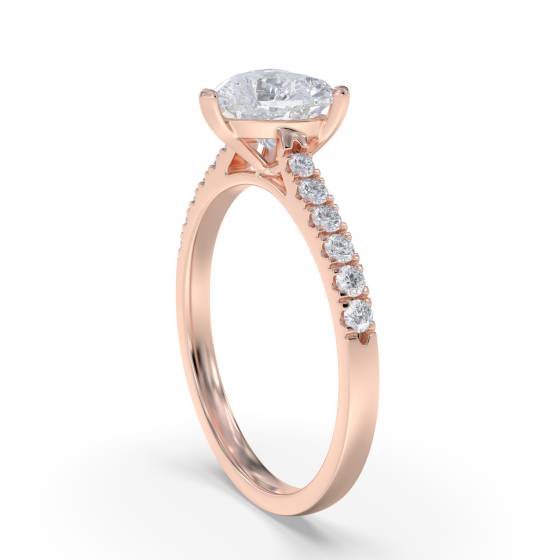 Modern Heart Diamond Shoulder Set Ring