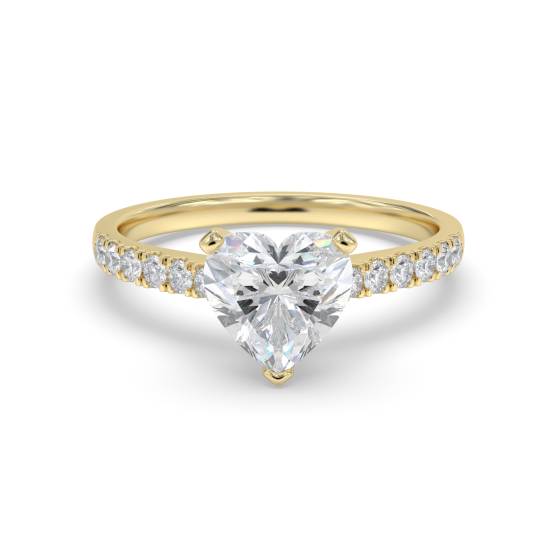 Modern Heart Diamond Shoulder Set Ring