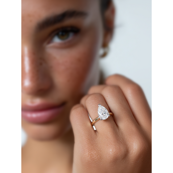 Classic Pear Diamond Engagement Ring