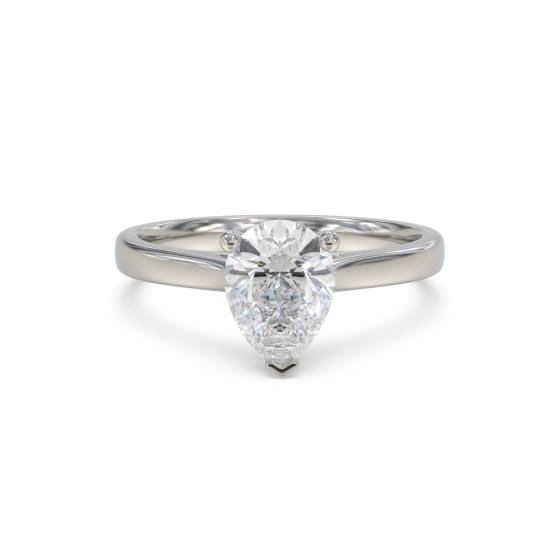 1.00ct SI2/H Classic Pear Natural Diamond Engagement Ring