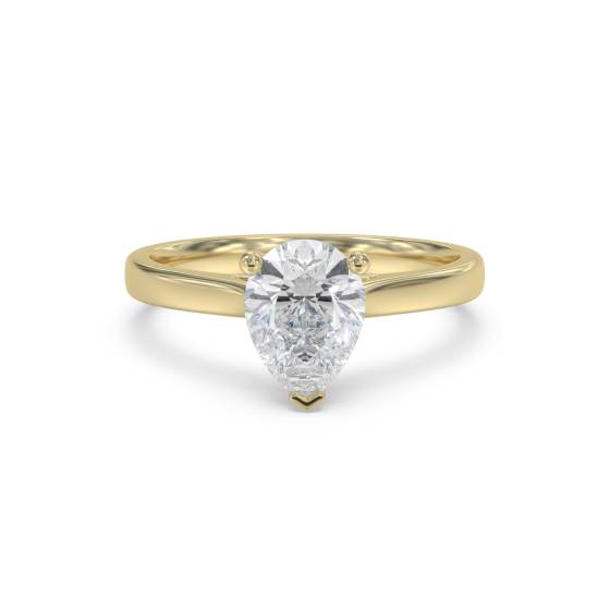 0.92ct VS2/G Pear Natural Diamond Solitaire Ring
