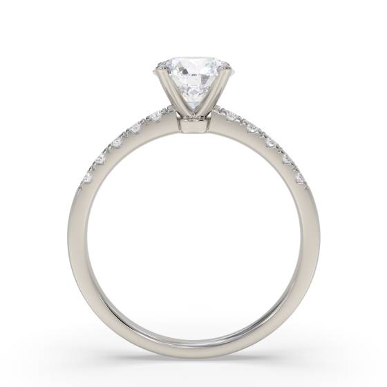 Round Diamond Shoulder Set Ring