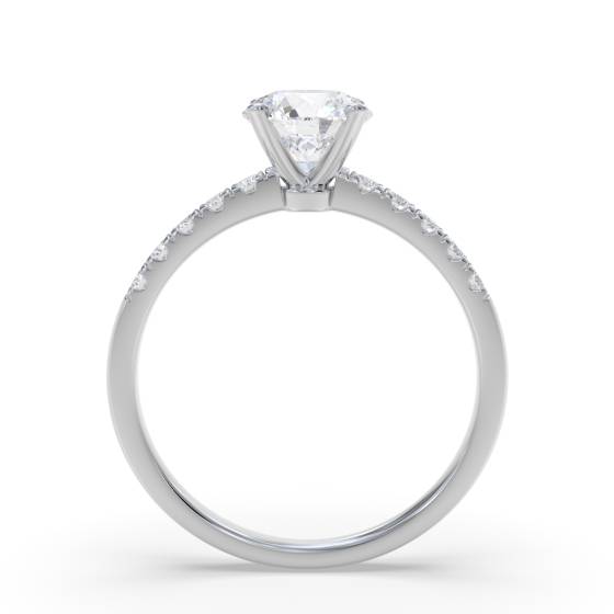 Round Diamond Shoulder Set Ring