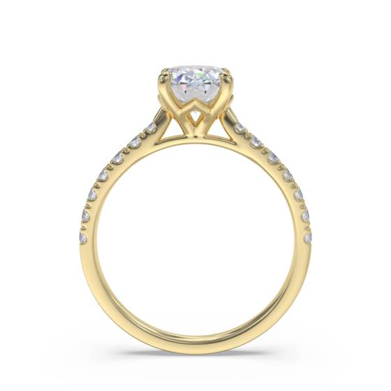 2.56ct VVS2/D Oval Cut Labgrown Diamond Shoulder Set Ring
