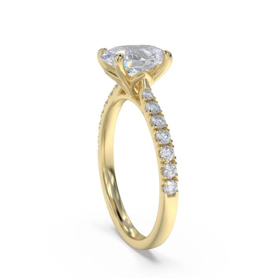 2.56ct VVS2/D Oval Cut Labgrown Diamond Shoulder Set Ring