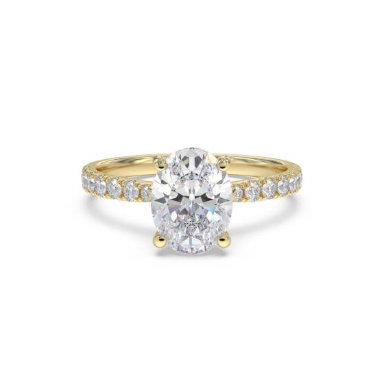 2.36ct VS1/D Oval Cut Labgrown Diamond Shoulder Set Ring