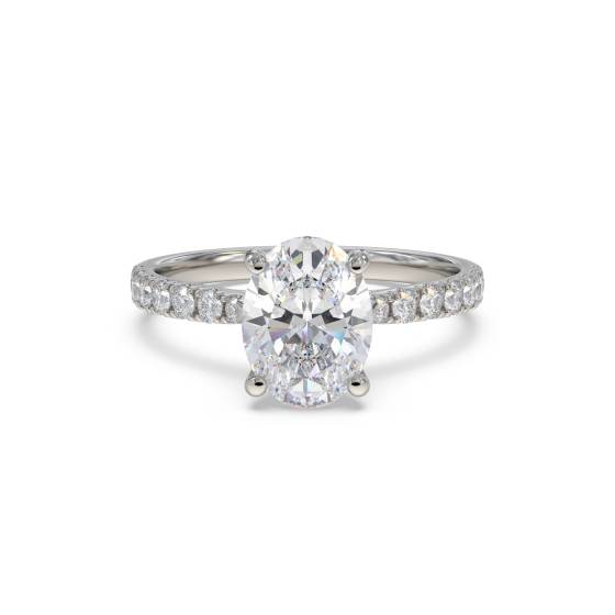 0.75ct SI1/G Oval Natural Diamond Shoulder Set Ring