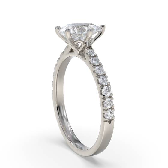 Pear Diamond Shoulder Set Ring