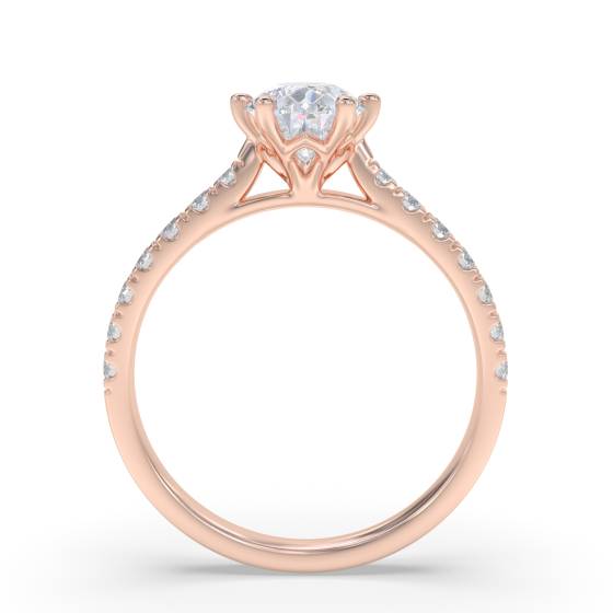 Pear Diamond Shoulder Set Ring