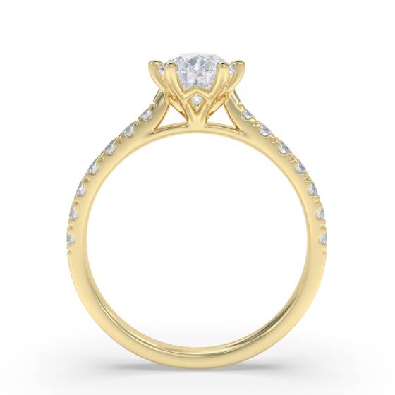 Pear Diamond Shoulder Set Ring