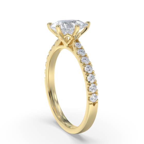 Pear Diamond Shoulder Set Ring