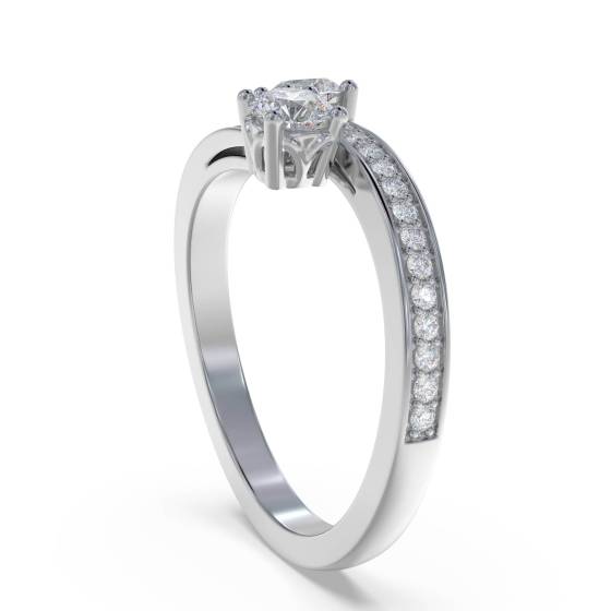 Two Stone Round Diamond Shoulder Set Ring