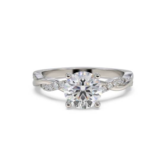 Infinity Round Shoulder Set Diamond Engagement Ring