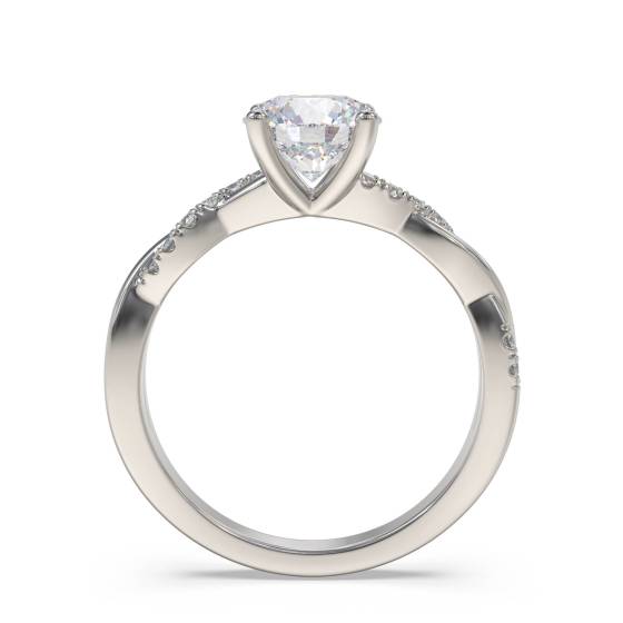 Infinity Round Shoulder Set Diamond Engagement Ring