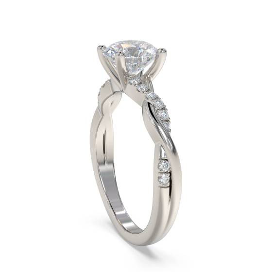 Infinity Round Shoulder Set Diamond Engagement Ring