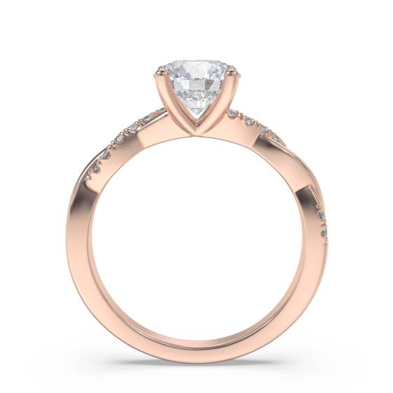 Infinity Round Shoulder Set Diamond Engagement Ring