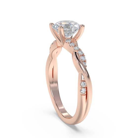 Infinity Round Shoulder Set Diamond Engagement Ring