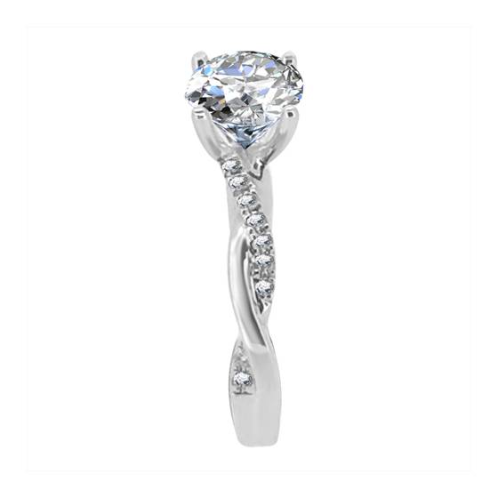 Infinity Round Shoulder Set Diamond Engagement Ring
