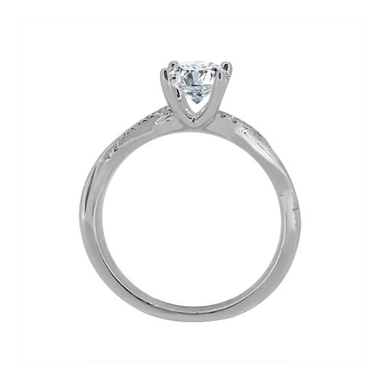 Infinity Round Shoulder Set Diamond Engagement Ring