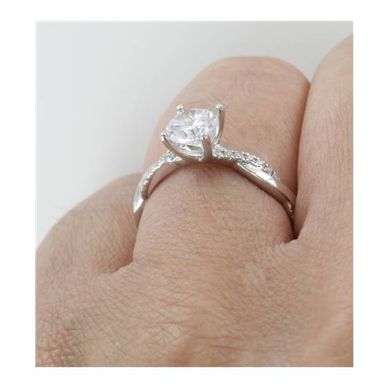 Infinity Round Shoulder Set Diamond Engagement Ring