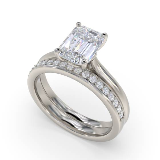 Emerald Diamond Engagement Ring