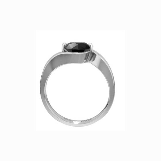 Black Diamond Solitaire Ring