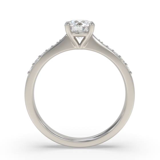 Round Shoulder Set Diamond Engagement Ring