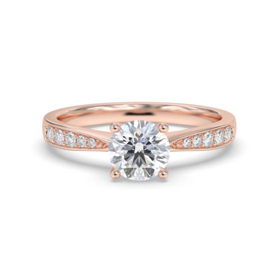 Round Shoulder Set Diamond Engagement Ring